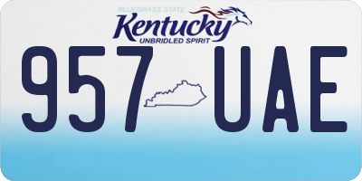 KY license plate 957UAE
