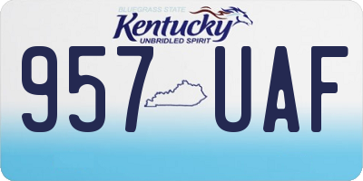 KY license plate 957UAF