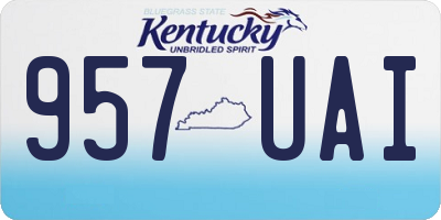 KY license plate 957UAI