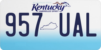 KY license plate 957UAL