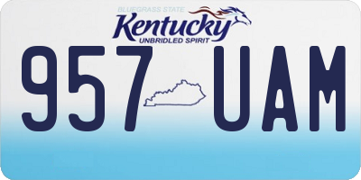 KY license plate 957UAM