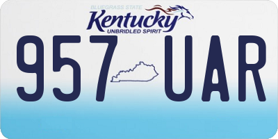 KY license plate 957UAR