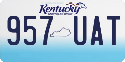 KY license plate 957UAT