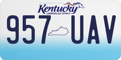 KY license plate 957UAV
