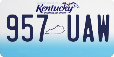 KY license plate 957UAW