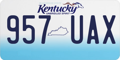 KY license plate 957UAX