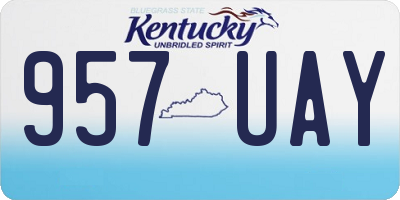 KY license plate 957UAY