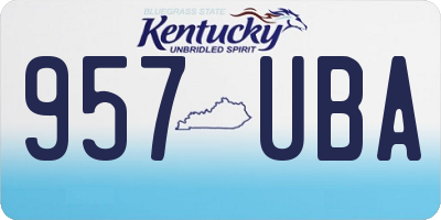 KY license plate 957UBA