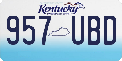 KY license plate 957UBD
