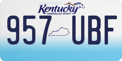 KY license plate 957UBF