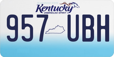 KY license plate 957UBH
