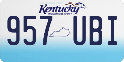 KY license plate 957UBI
