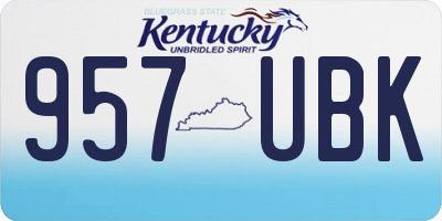 KY license plate 957UBK