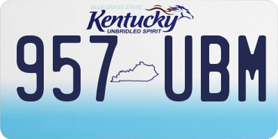 KY license plate 957UBM