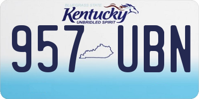 KY license plate 957UBN