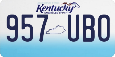 KY license plate 957UBO