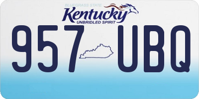KY license plate 957UBQ
