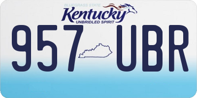 KY license plate 957UBR