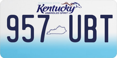 KY license plate 957UBT