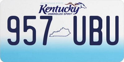 KY license plate 957UBU
