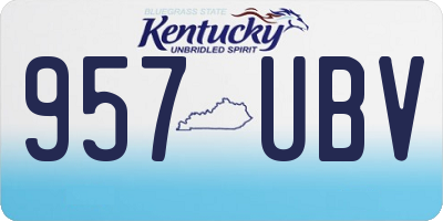 KY license plate 957UBV