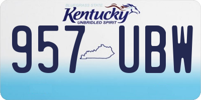 KY license plate 957UBW