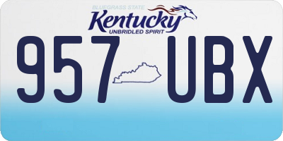 KY license plate 957UBX