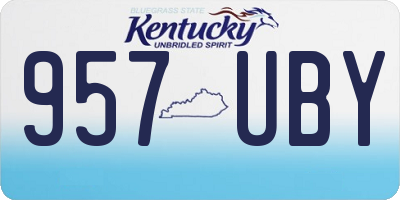 KY license plate 957UBY