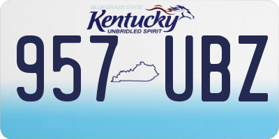 KY license plate 957UBZ