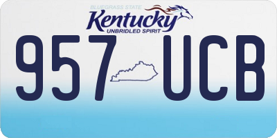 KY license plate 957UCB