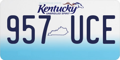 KY license plate 957UCE