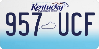 KY license plate 957UCF