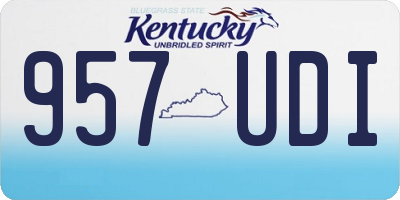 KY license plate 957UDI
