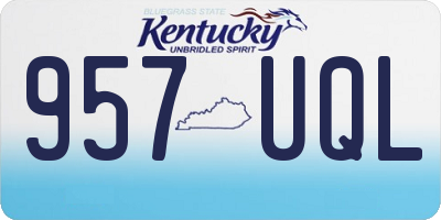 KY license plate 957UQL