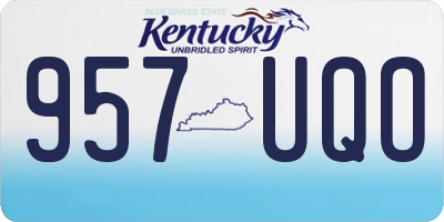 KY license plate 957UQO