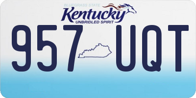 KY license plate 957UQT