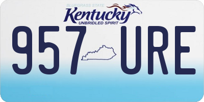 KY license plate 957URE