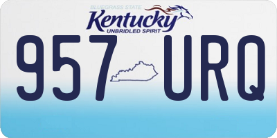 KY license plate 957URQ