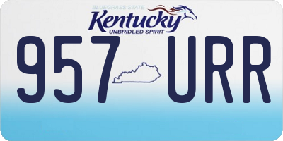 KY license plate 957URR