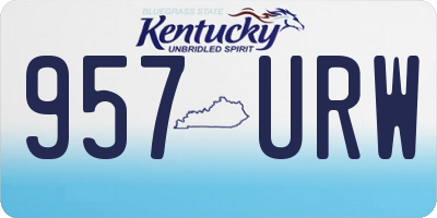 KY license plate 957URW