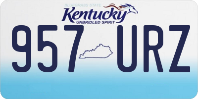 KY license plate 957URZ