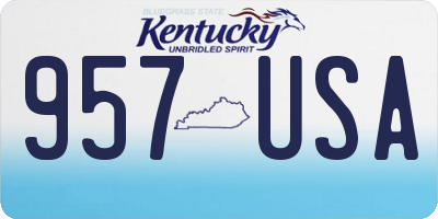KY license plate 957USA