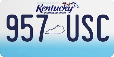 KY license plate 957USC