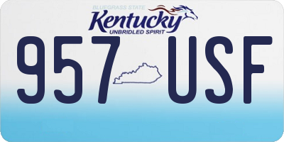 KY license plate 957USF