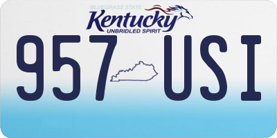 KY license plate 957USI