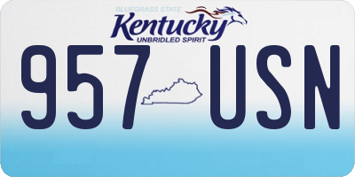 KY license plate 957USN