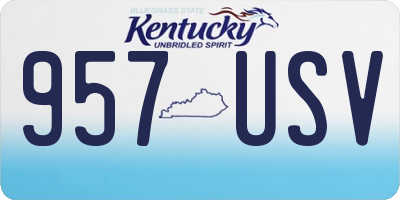 KY license plate 957USV