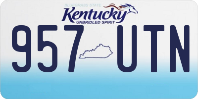 KY license plate 957UTN