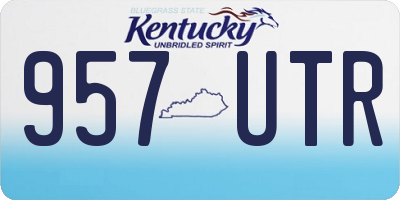 KY license plate 957UTR