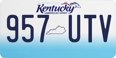KY license plate 957UTV